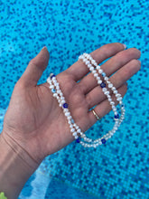 Load image into Gallery viewer, Dark blue evil eye necklace